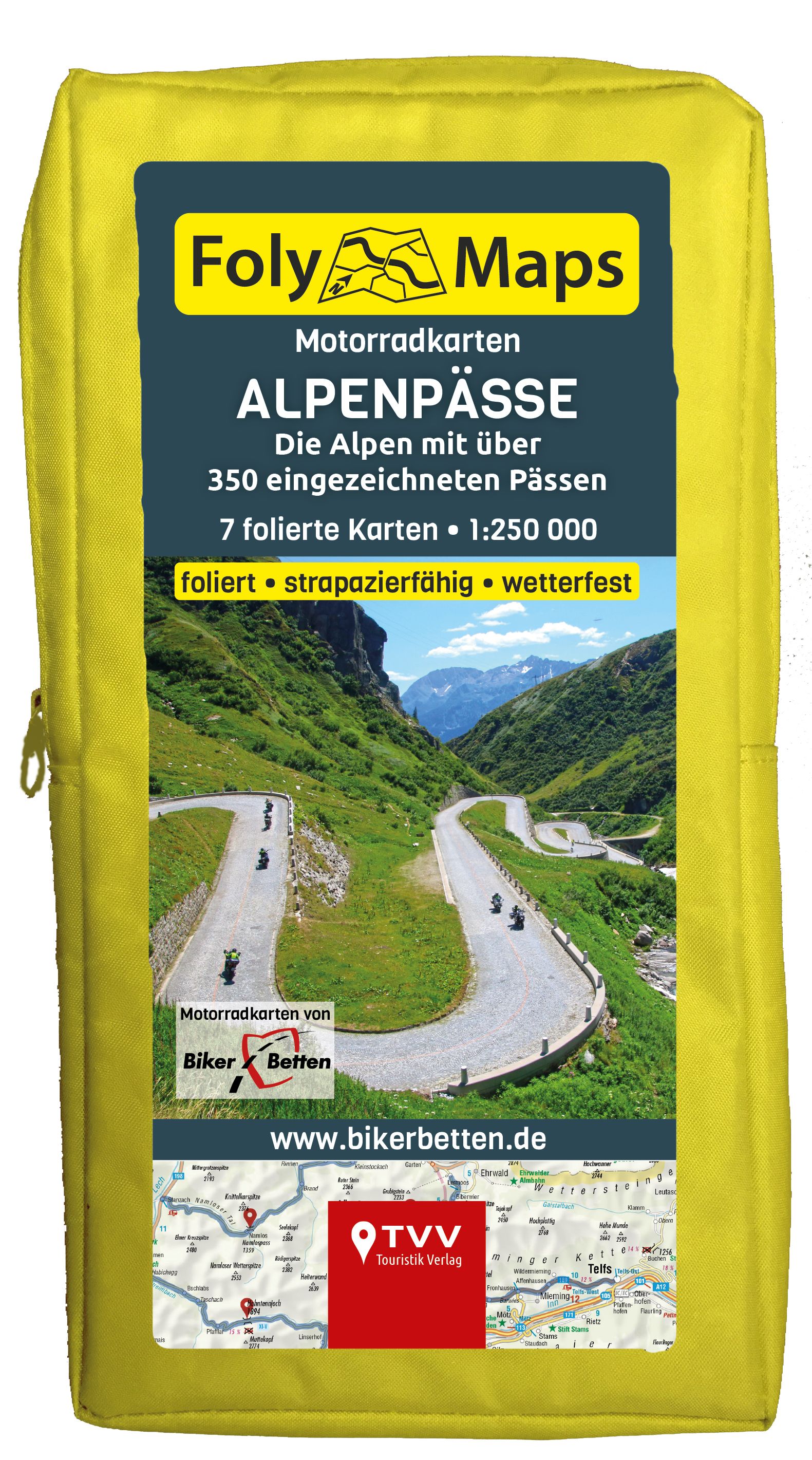 Alpenpässe 1:250.000 - Motorradkarten Set Spezial FolyMap