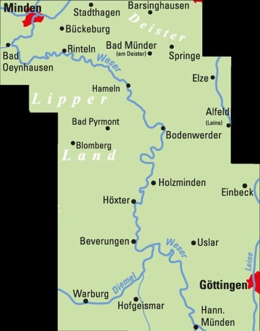 Weserbergland 1:75.000 - BVA ADFC-Regionalkarte