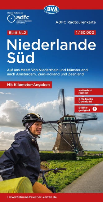 Niederlande Süd - ADFC-Radtourenkarte 1:150.000
