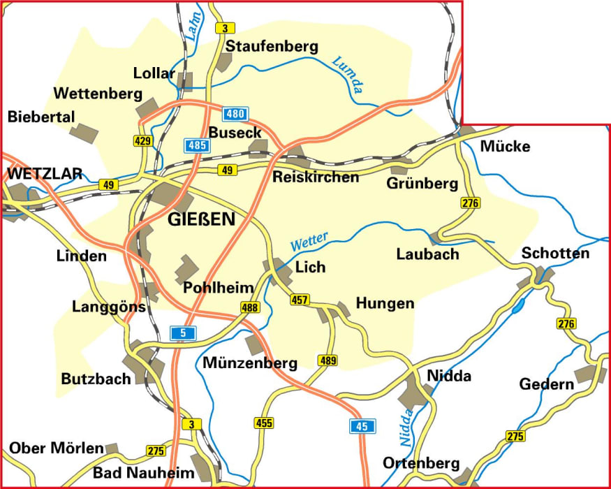 Landkreis Gießen 1:50.000 - BVA Fahrradkarte