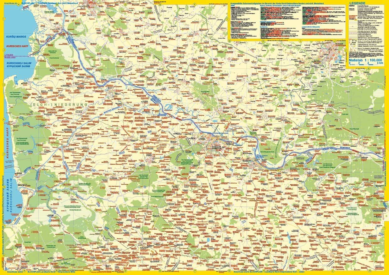 Nord-Ostpreußens Norden und südliches Memelland 1:100.000