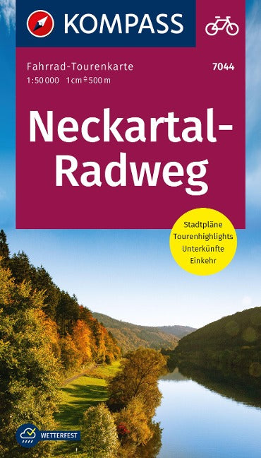 7044 Neckartal-Radweg 1 : 50 000 - Kompass Karten