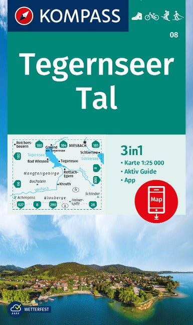 08 Tegernseer Tal 1:25.000 - Kompass Wanderkarte