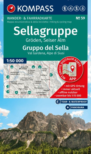 59 Sellagruppe 1:50.000 - Kompass Wanderkarte