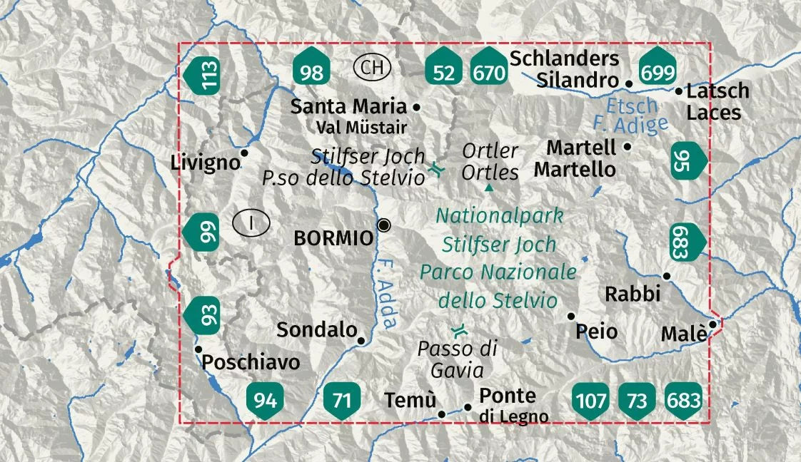 072 Nationalpark Stilfser Joch / Parco Nazionale dello Stelvio 1:50.000 - Kompass Wanderkarte