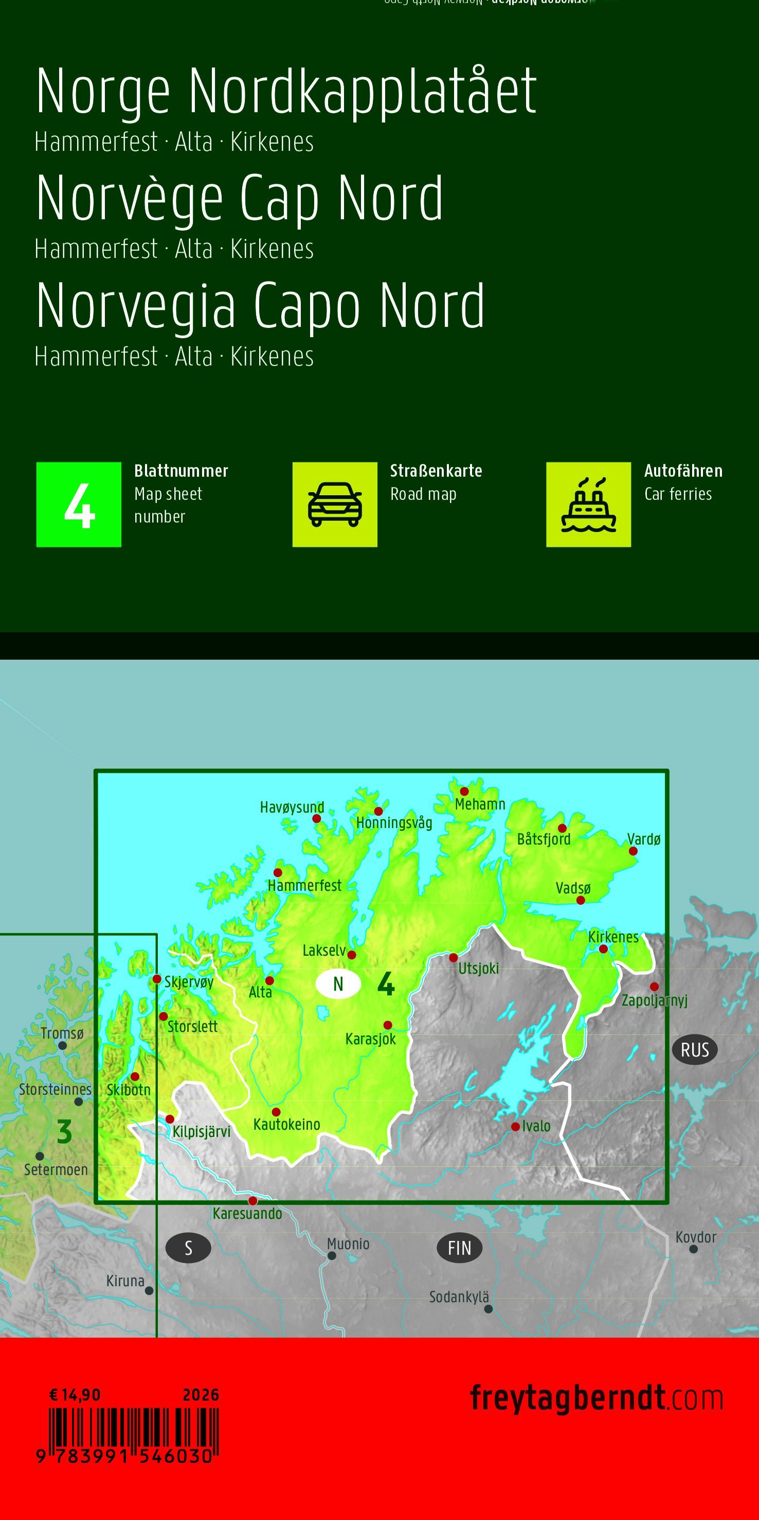 Norwegen Nordkap (Blatt 4) - 1:400.000