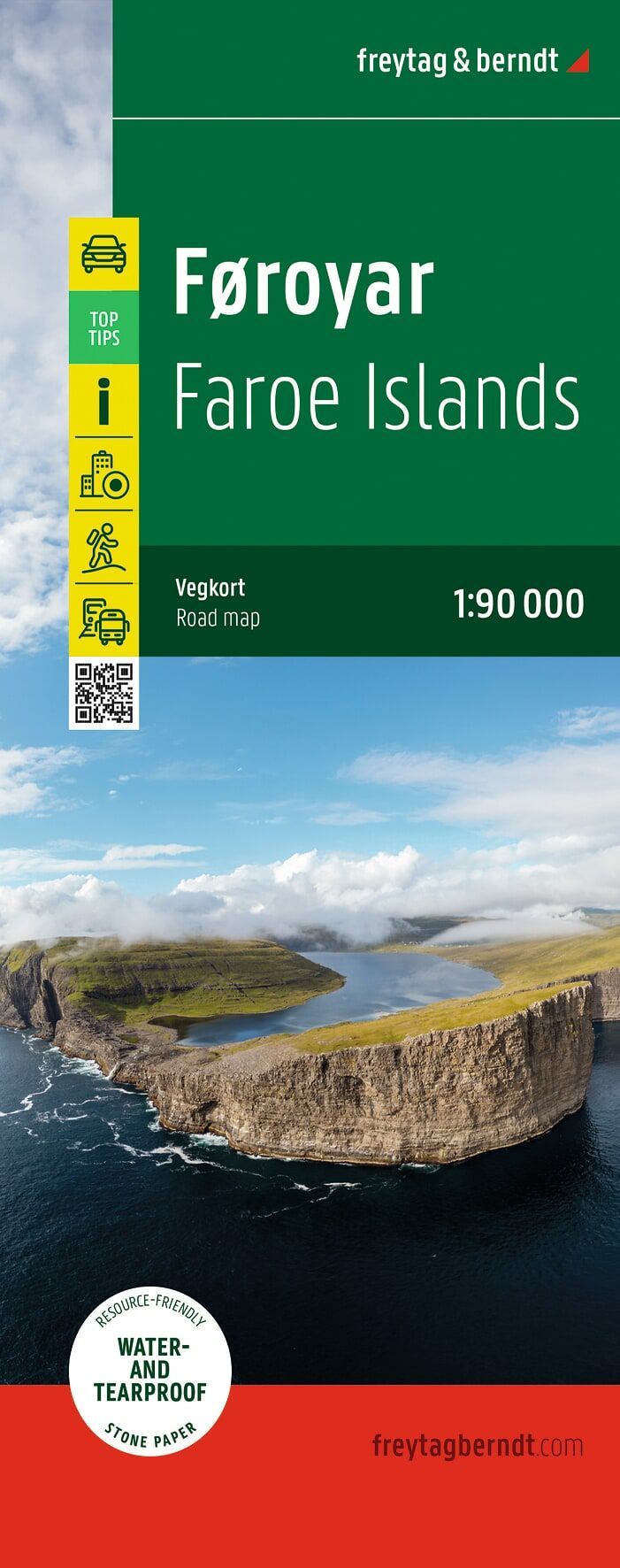 Färöer - Føroyar - 1:90.000 Straßenkarte