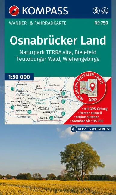 750 Osnabrücker Land - Kompass Wanderkarte