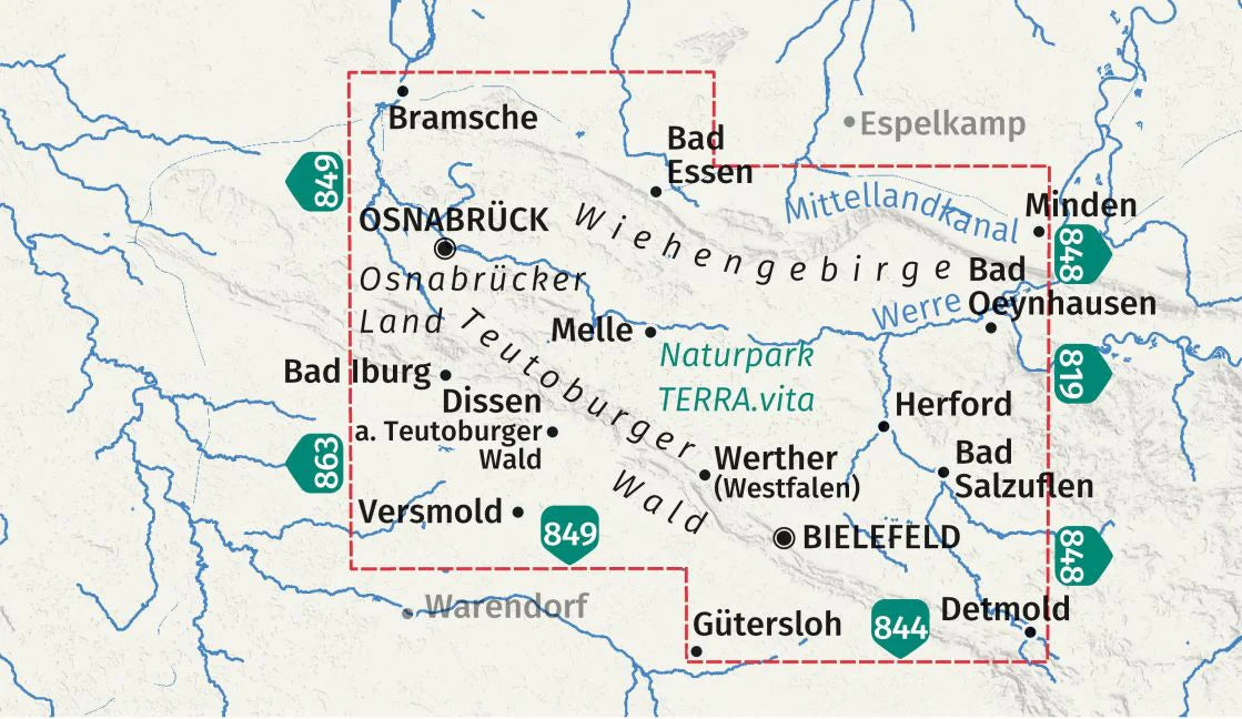 750 Osnabrücker Land - Kompass Wanderkarte