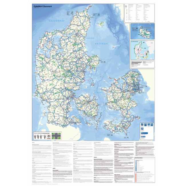 Fahrradkarte Dänemark und Kopenhagen 1:500.000 / 1:35.000