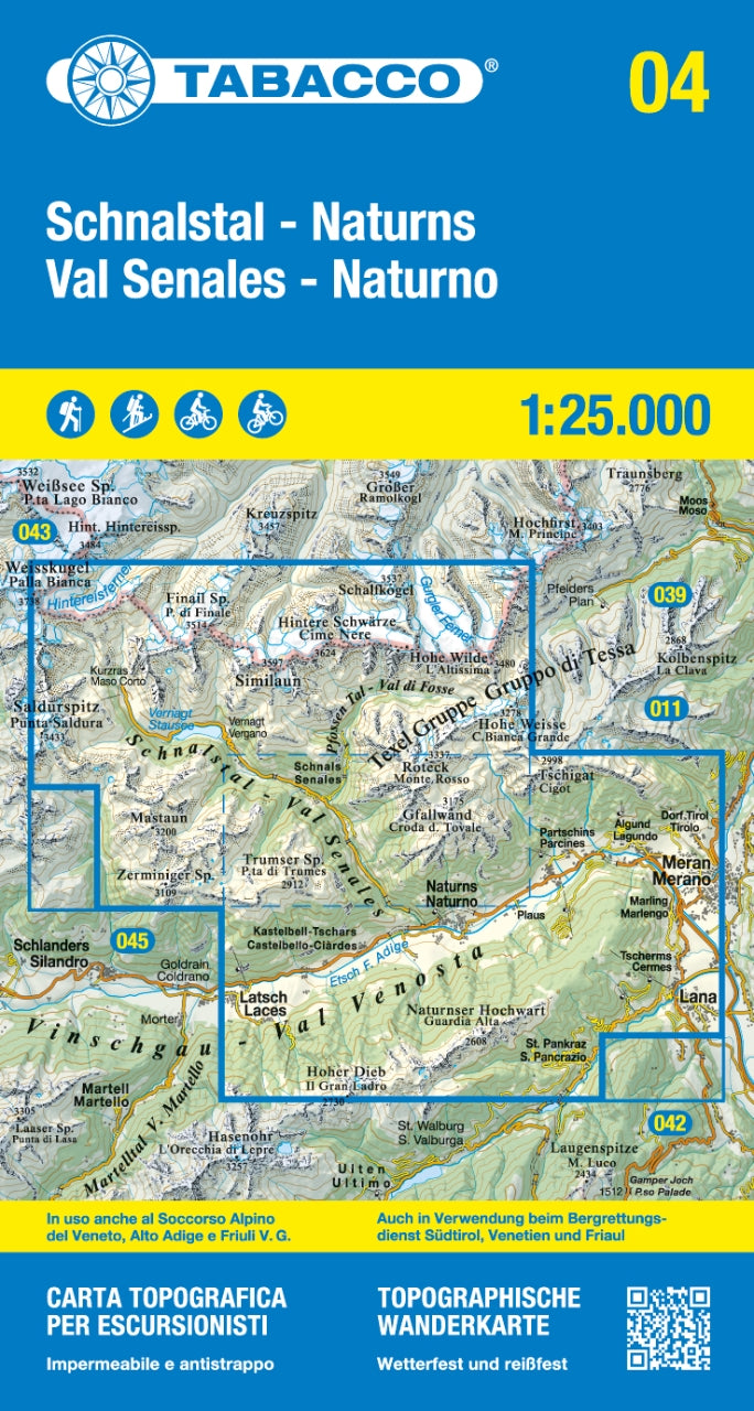 Tabacco Wanderkarten 1:25.000 (Alpen, Südtirol, Dolomiten)