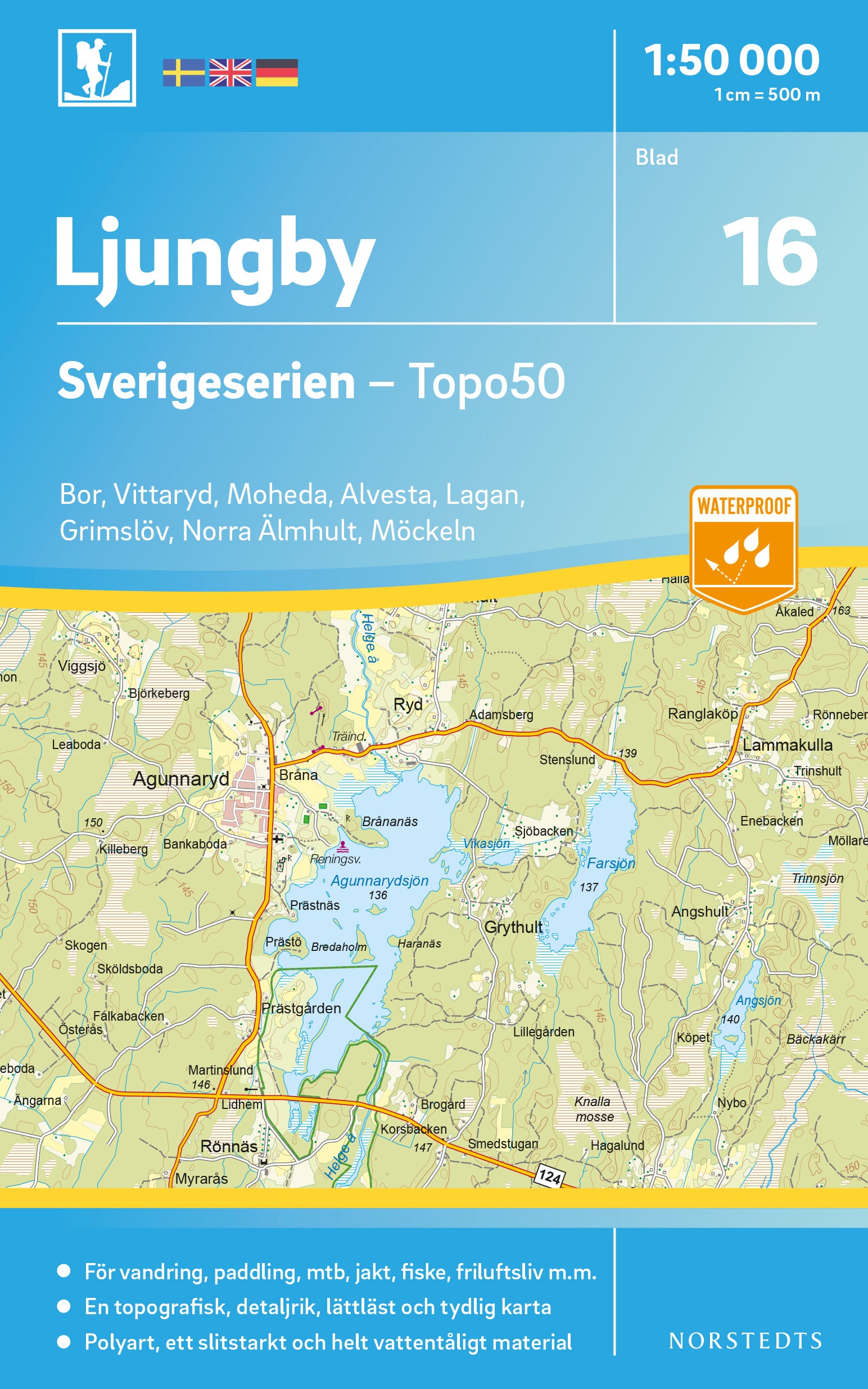 Sverigeserien 1:50.000 Wanderkarten Schweden (1 Malmö - 71 Hallstavik)