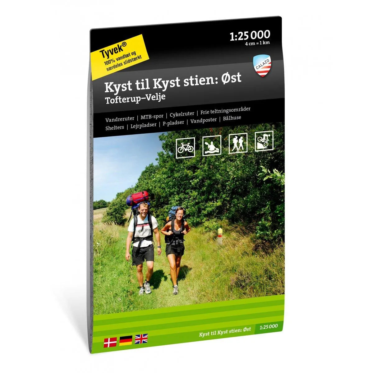 Kyst till Kyst stien Ost 1:25.000 - Wanderkarte Calazo Dänemark