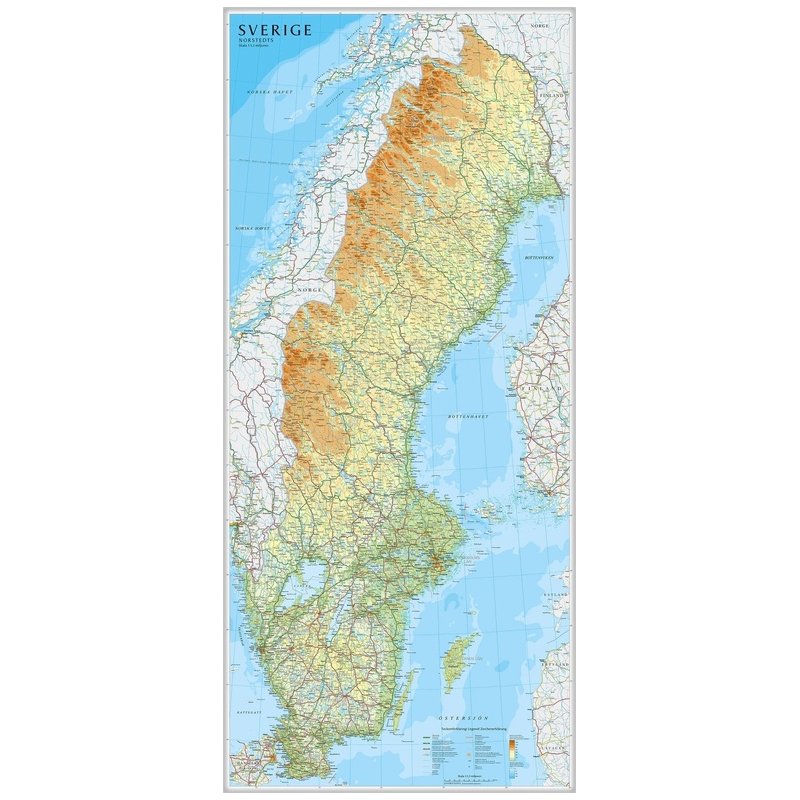 E208 Schweden Wandkarte