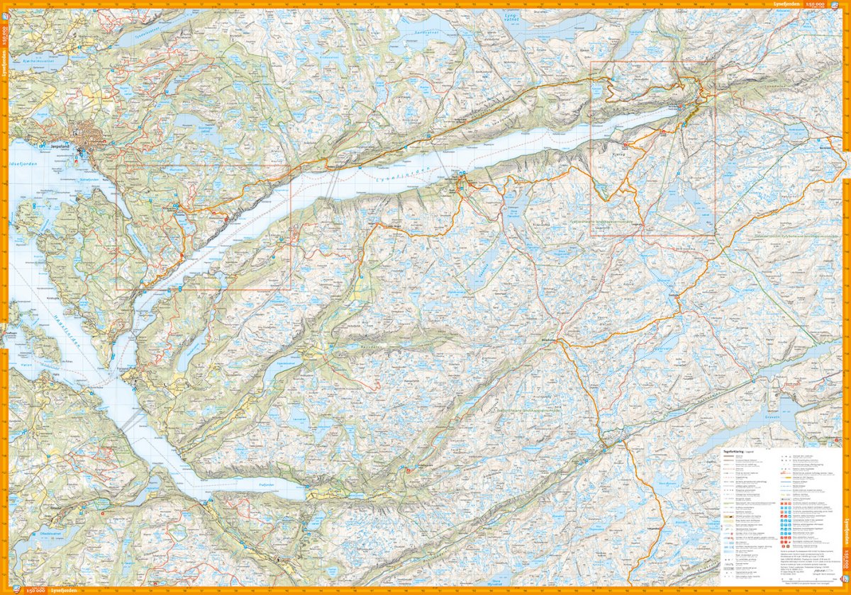Lysefjorden - Preikestolen & Kjerag 1:50.000 / 1:15.000 Wanderkarte Calazo