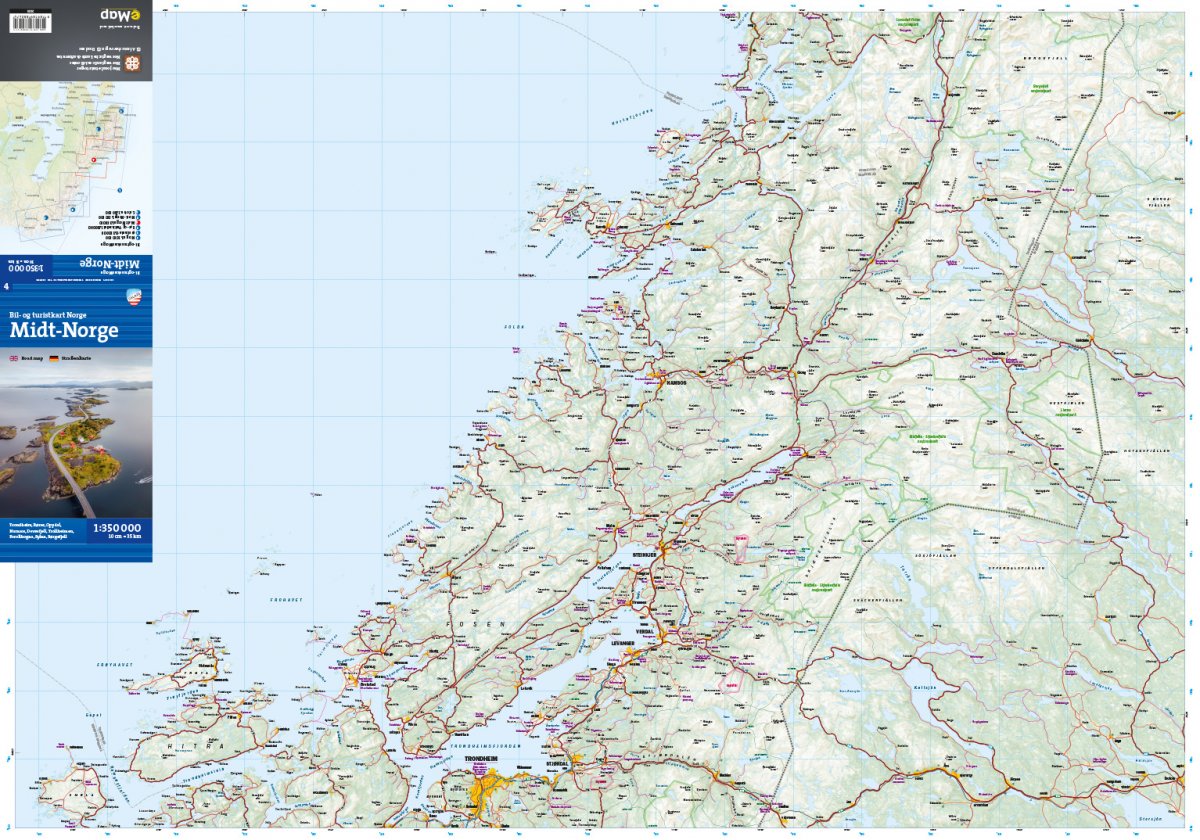 Norwegen Mitte 1:350.000 - Calazo Straßenkarte