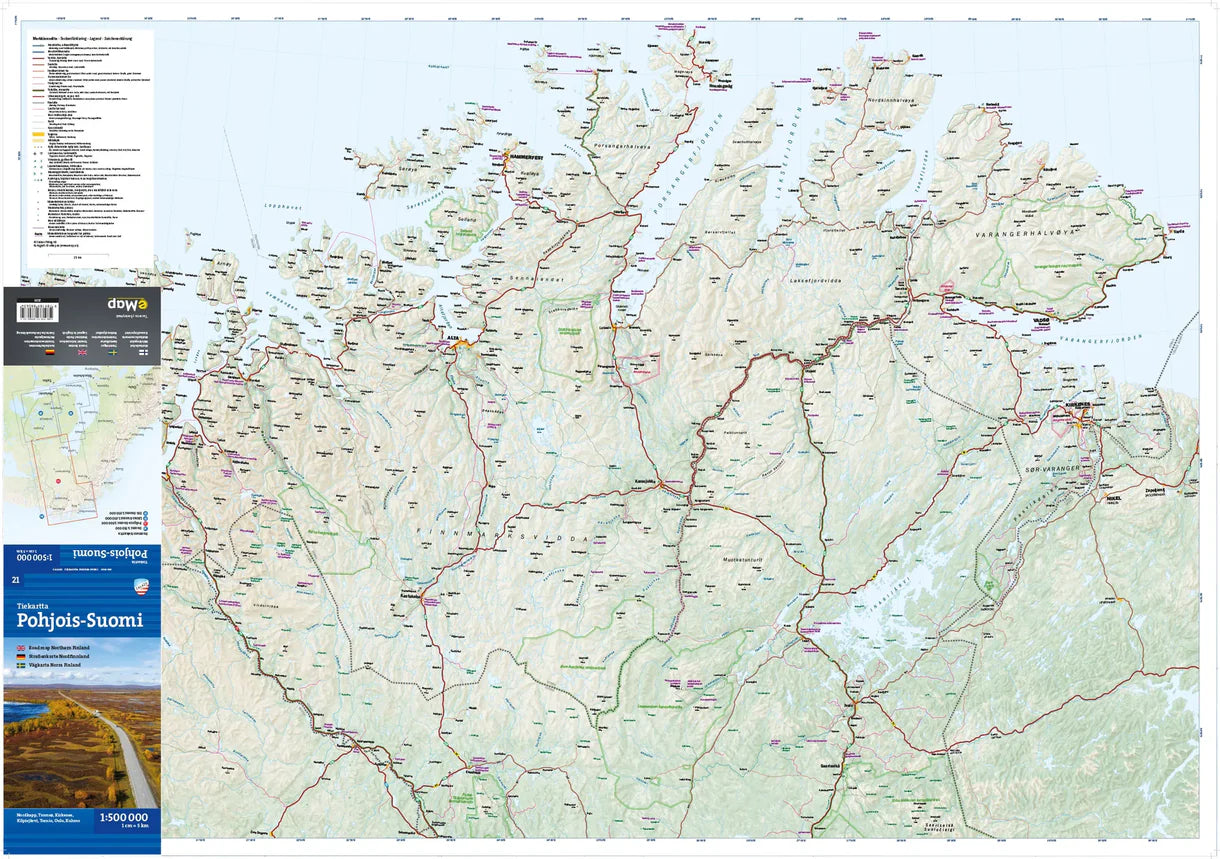Finnland Nord 1:500.000 - Calazo Straßenkarte