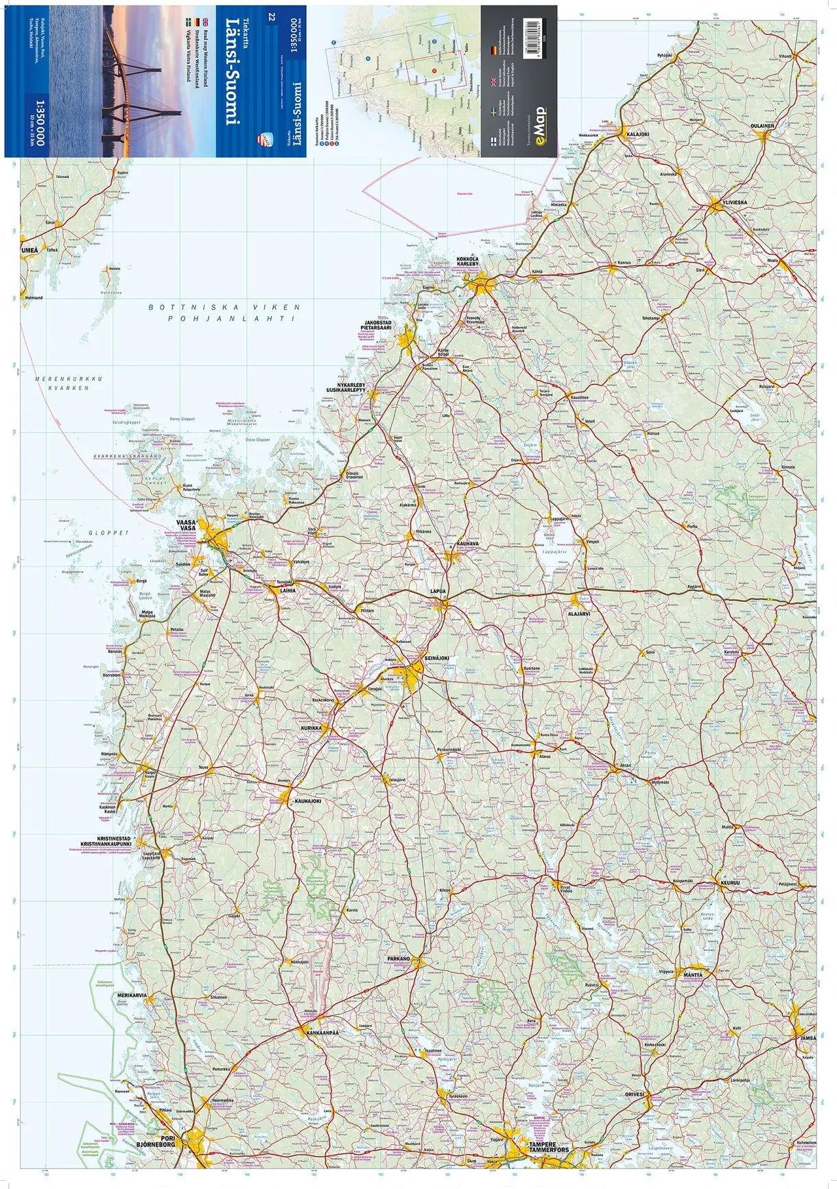 Finnland (Süd-)West 1:350.000 - Calazo Straßenkarte