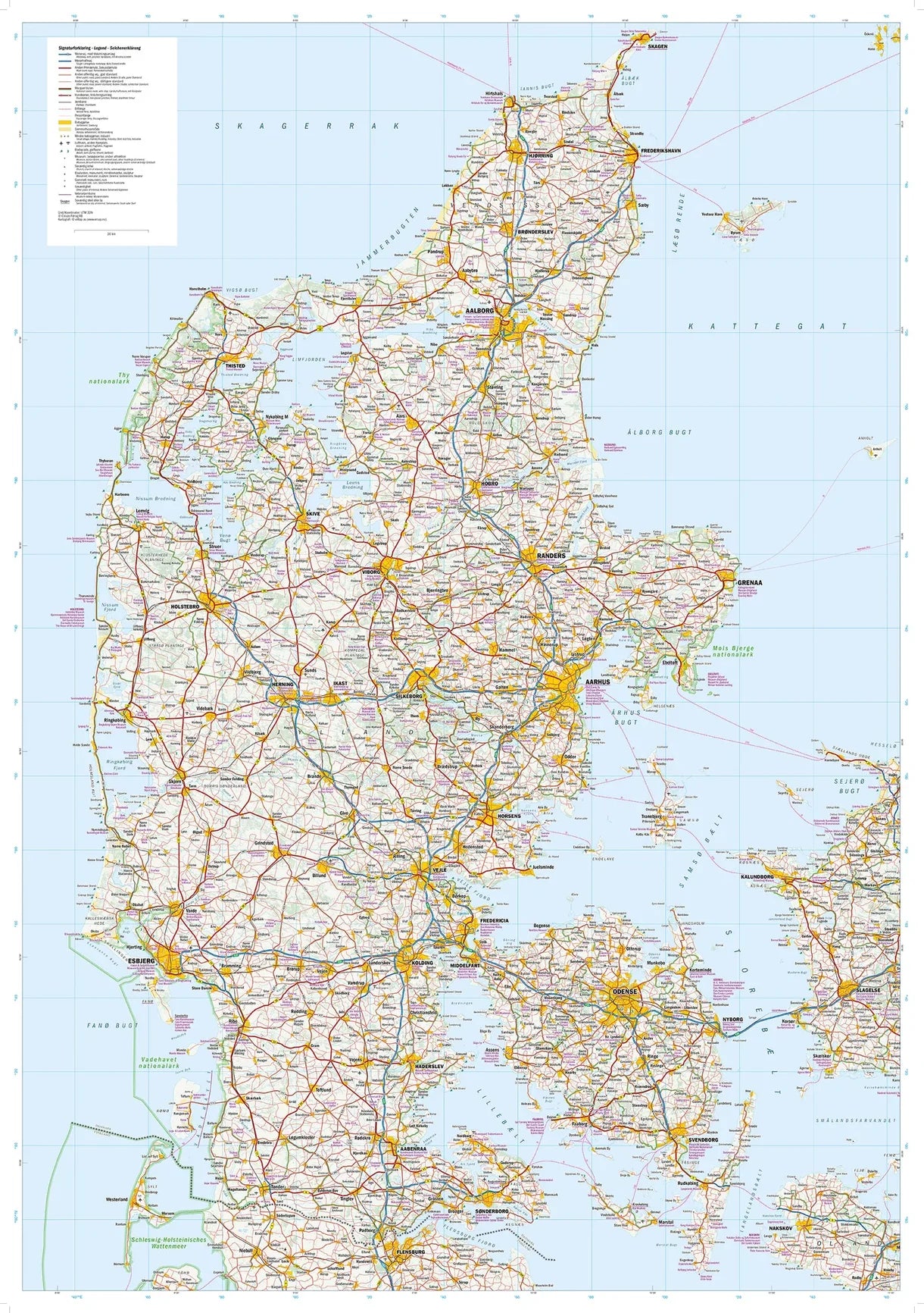Dänemark 1:350.000 - Calazo Straßenkarte