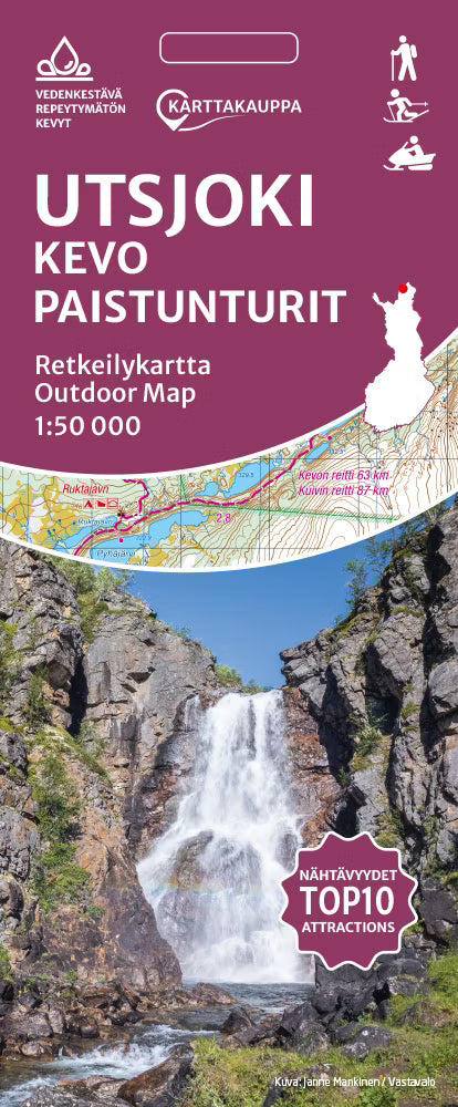 Utsjoki Kevo Paistunturit - Wanderkarte 1:50.000 Finnland