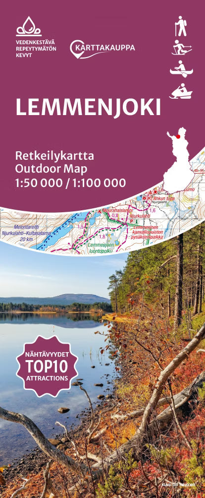 Lemmenjoki - Wanderkarte 1:50.000 / 1:100.000 Finnland