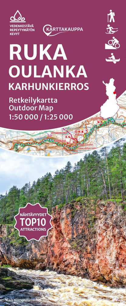 Ruka Oulanka Karhunkierros - Wanderkarte 1:50.000 / 1:25.000 Finnland