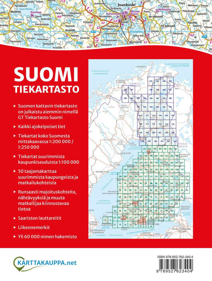 Finnland Straßenatlas 1:200.000/1:250.000 - Karttakauppa