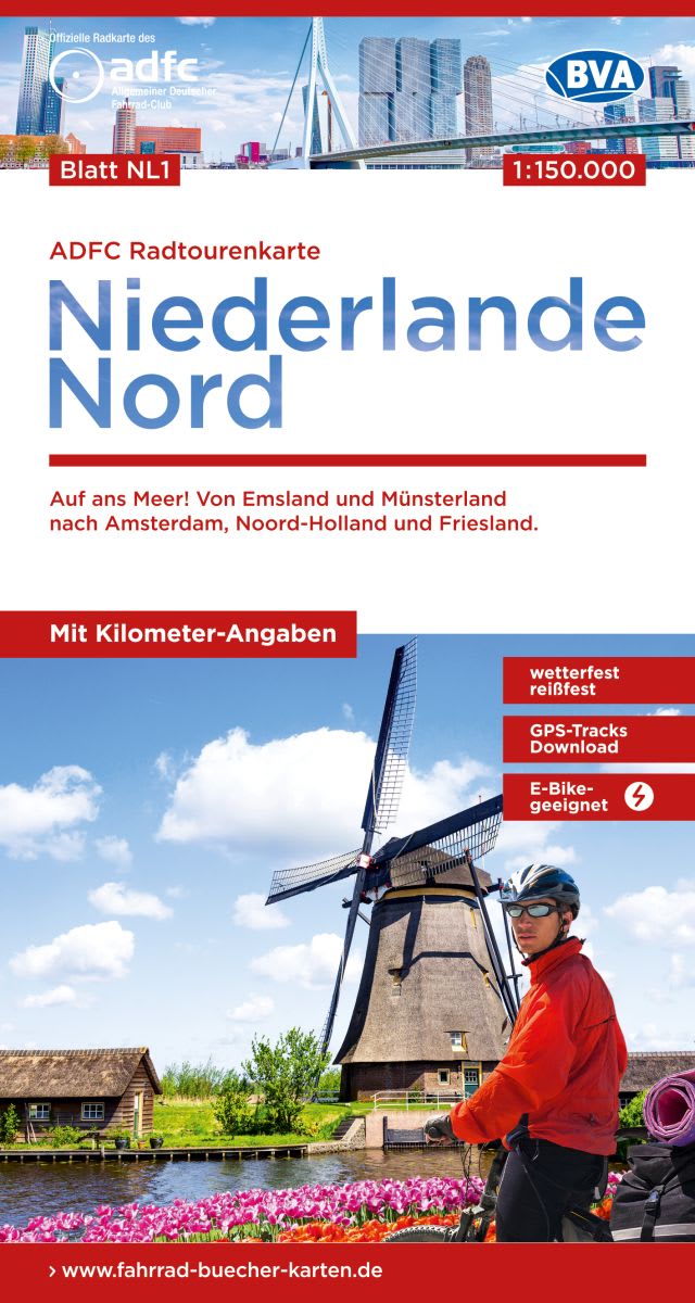 Niederlande Nord - ADFC-Radtourenkarte 1:150.000