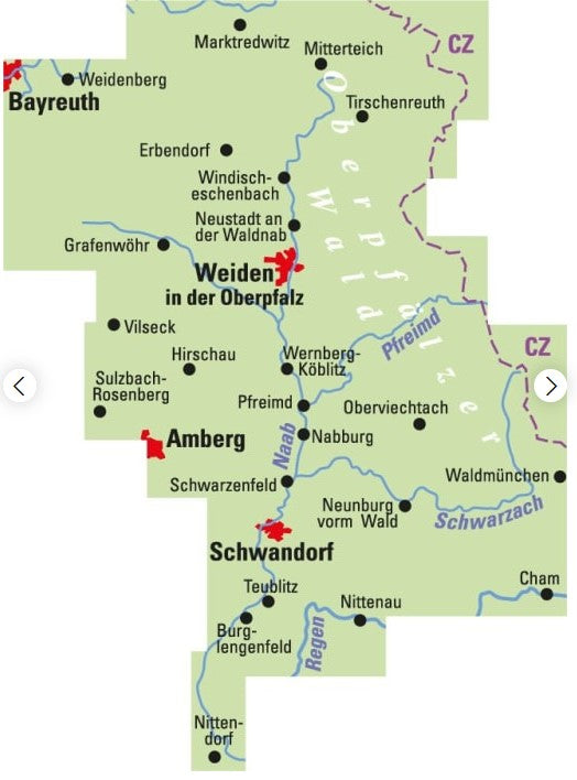 Oberpfälzer Wald - ADFC Regionalkarte