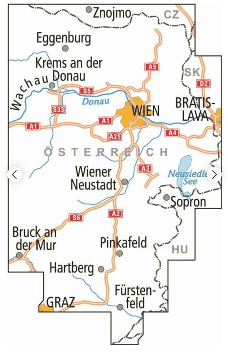 Wien Burgenland 1:150.000 ADFC-Radtourenkarte