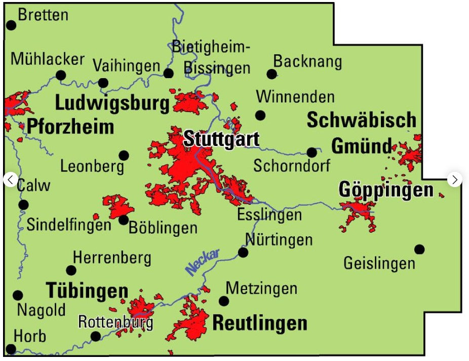 Stuttgart E-Bike-Region - ADFC Regionalkarte