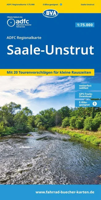 Saale-Unstrut 1:75.000 ADFC-Regionalkarte