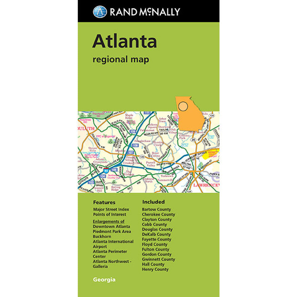 Atlanta - Regionalkarte Rand McNally