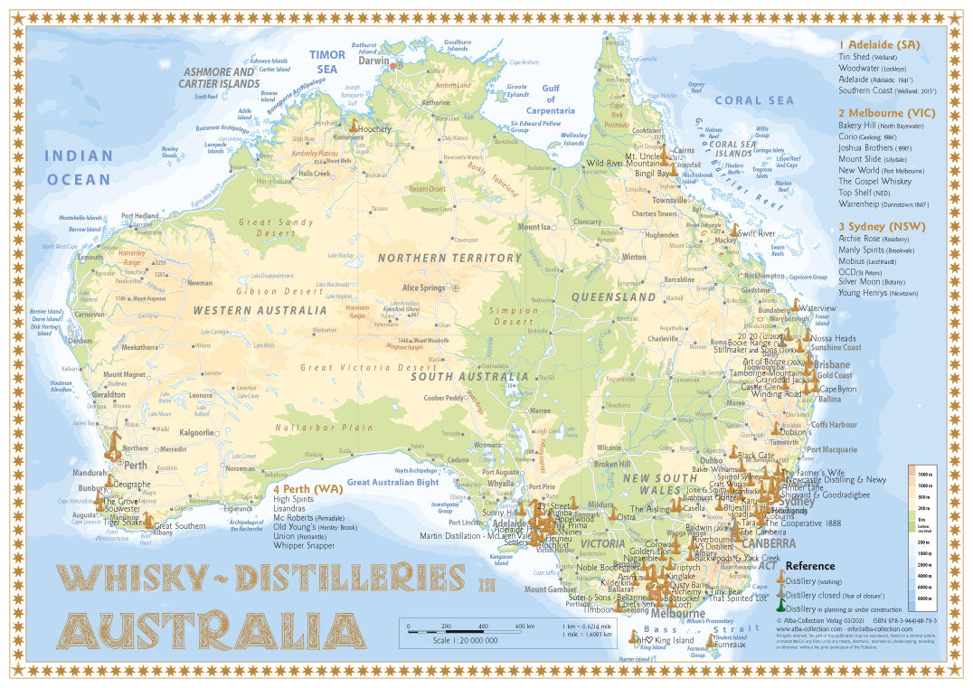Whisky Distilleries Australia - Tasting Map