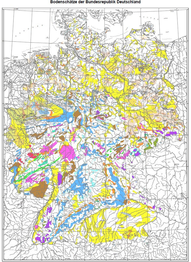 Deutschland - Karte der Bodenschätze 1:1 Mio.