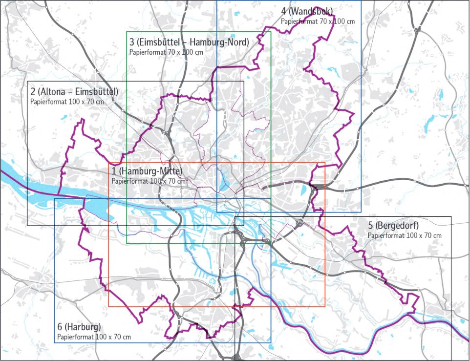 Bezirkskarten Hamburg 1:25.000