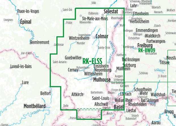 Elsass Süd 1:75.000 - Bikeline Radkarte