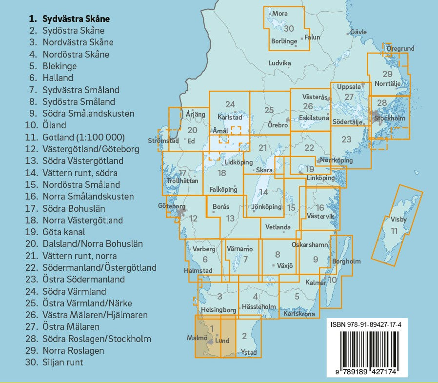 Norstedts Cykelkartan - Fahrradkarten Schweden 1:90.000