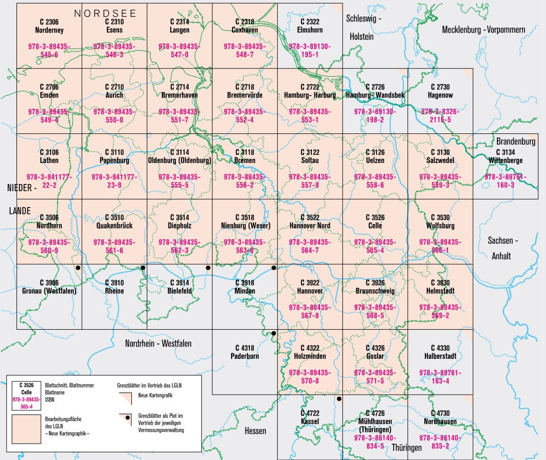 Niedersachsen 1:100.000 Topographische Karten