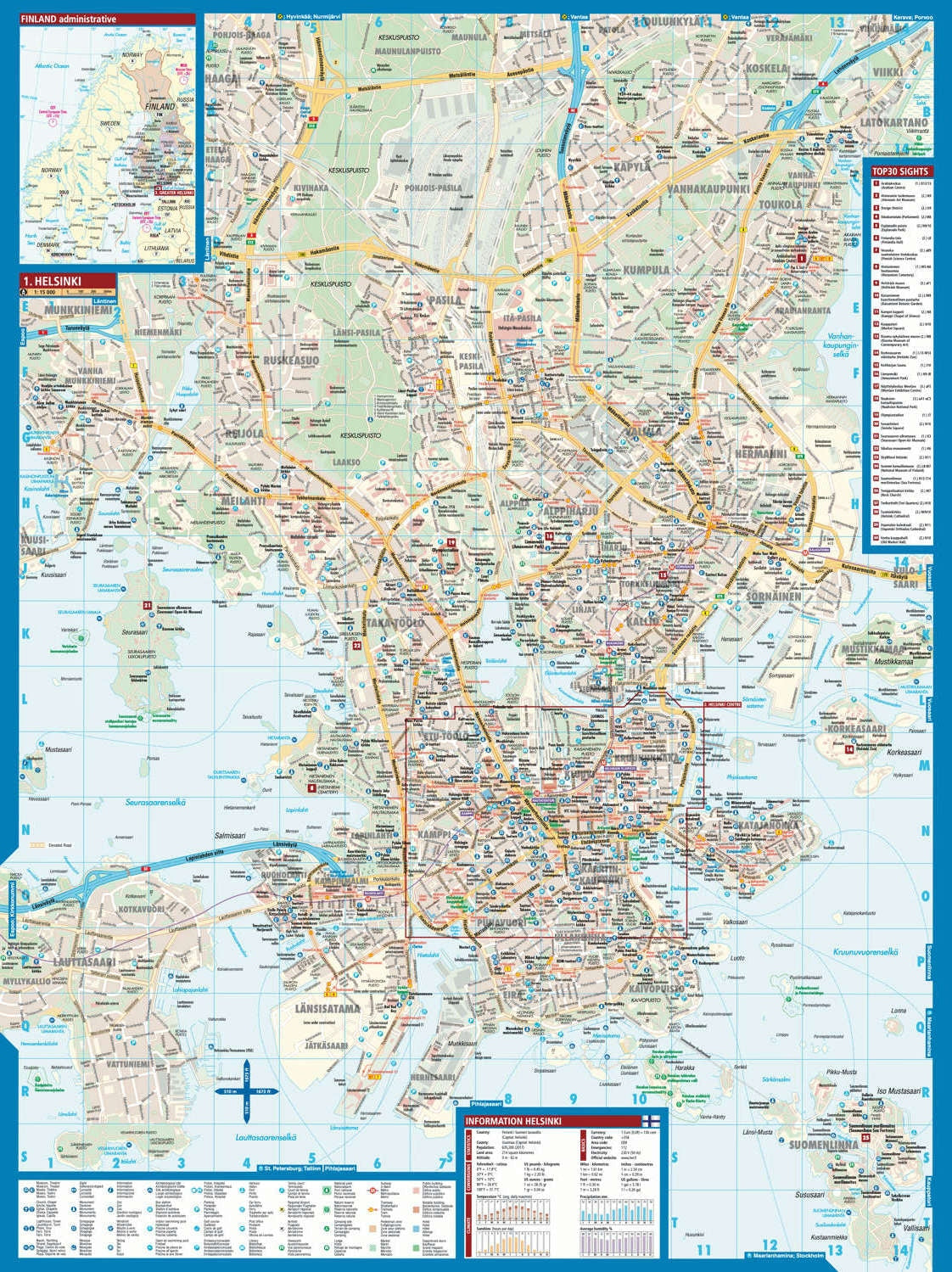 Helsinki 1:15.000 - Stadtplan