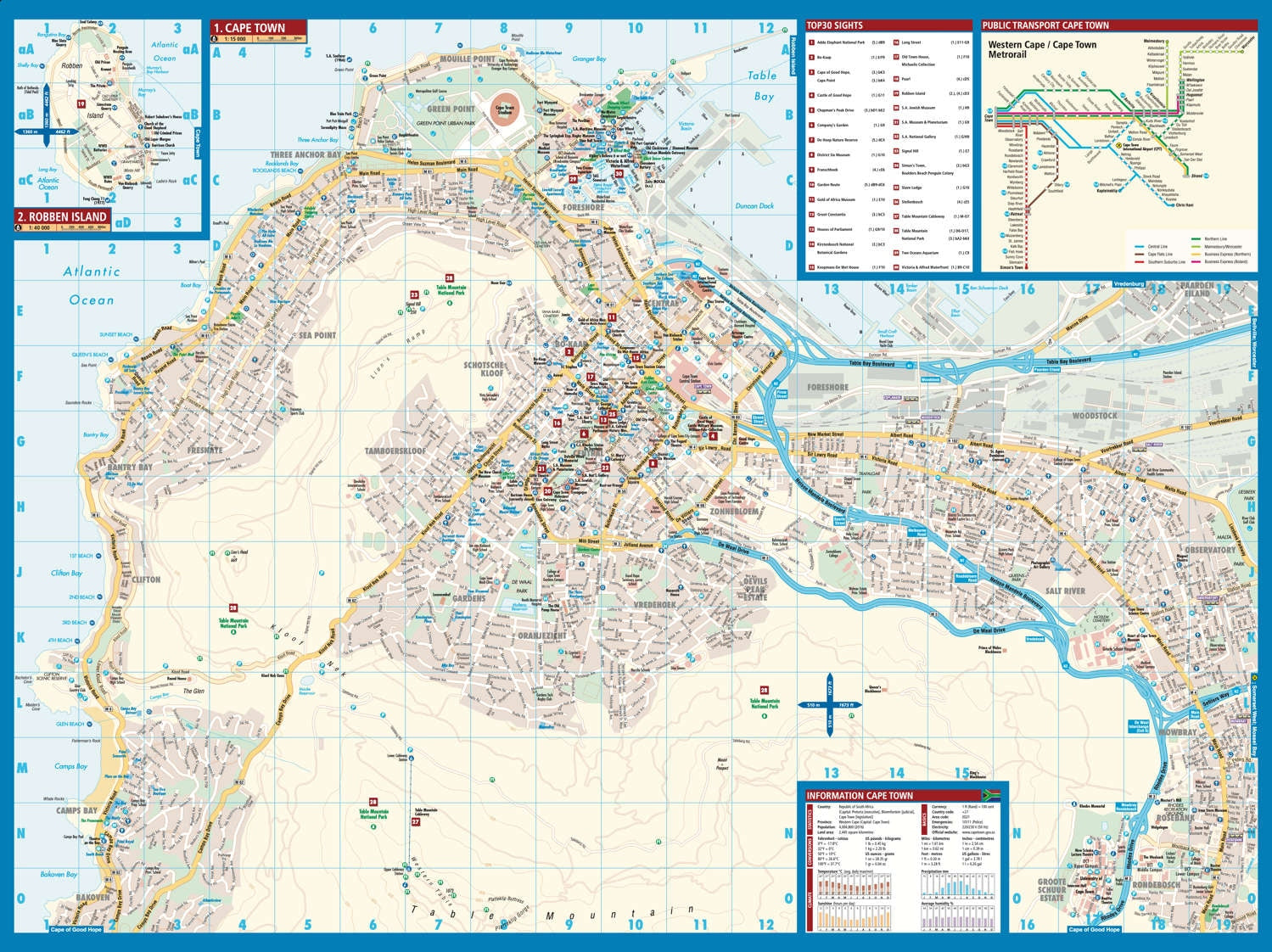 Kapstadt - 1:11.000 Stadtplan