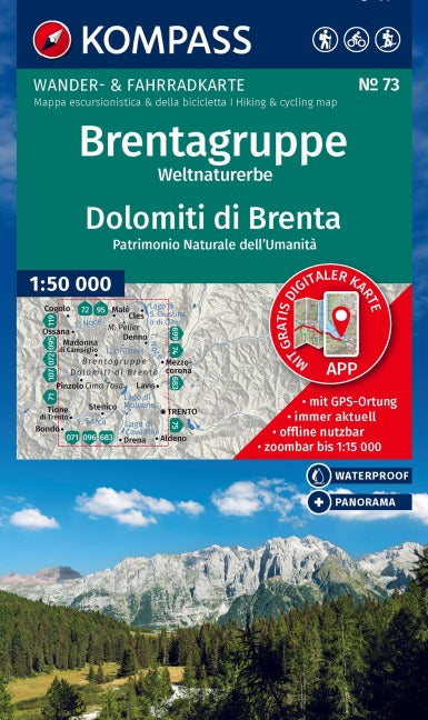73 Brentagruppe, Weltnaturerbe, Dolomiti di Brenta 1:50 000