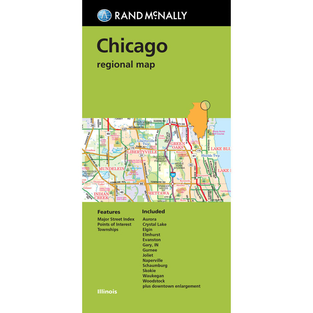 Chicago - Regionalkarte Rand McNally