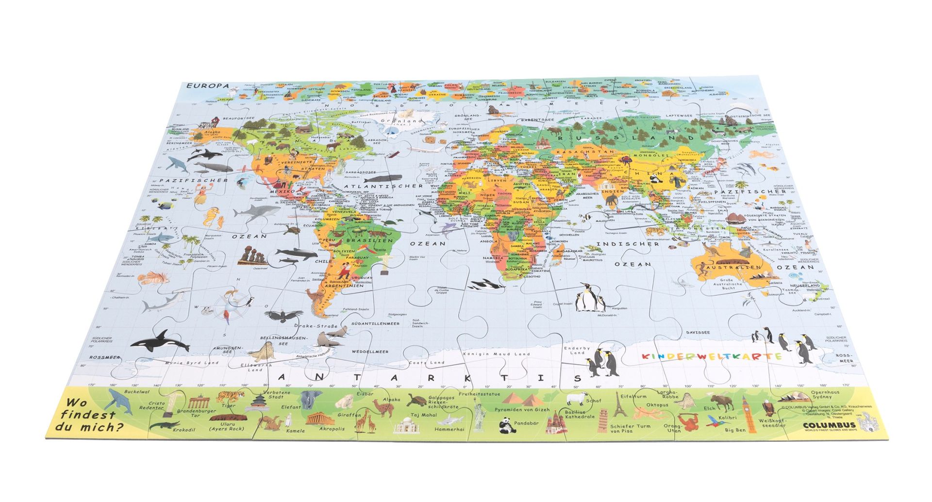 Puzzle: Kinder-Weltkarte 48 / 150 Teile
