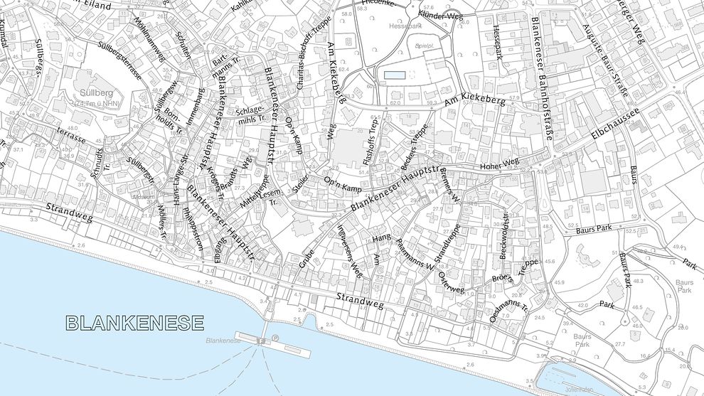 Grundkarten Hamburg 1:5.000 - Südost - grau-blaue Ausgabe