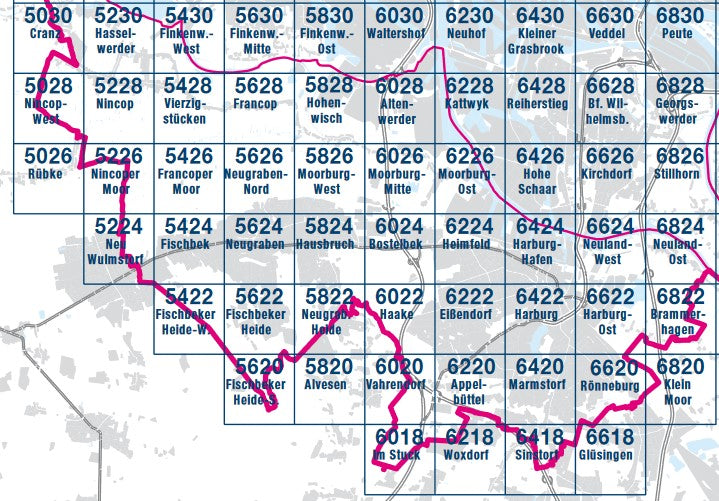 Grundkarten Hamburg 1:5.000 - Südwest - grau-blaue Ausgabe