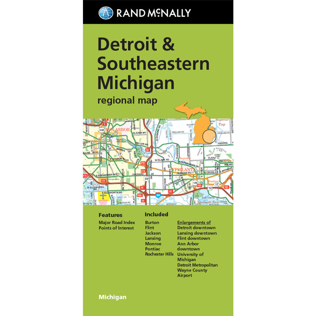 Detroit & Southeastern Michigan - Regionalkarte Rand McNally