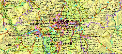 Deutschland 1:1.000.000 - Topographische und Physische Karte
