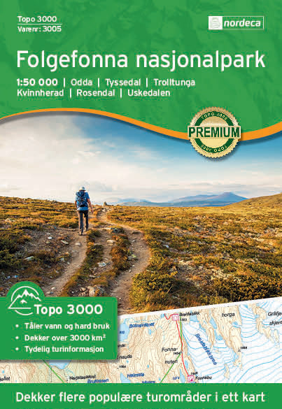 Folgefonna Nasjonalpark - Topo 3000