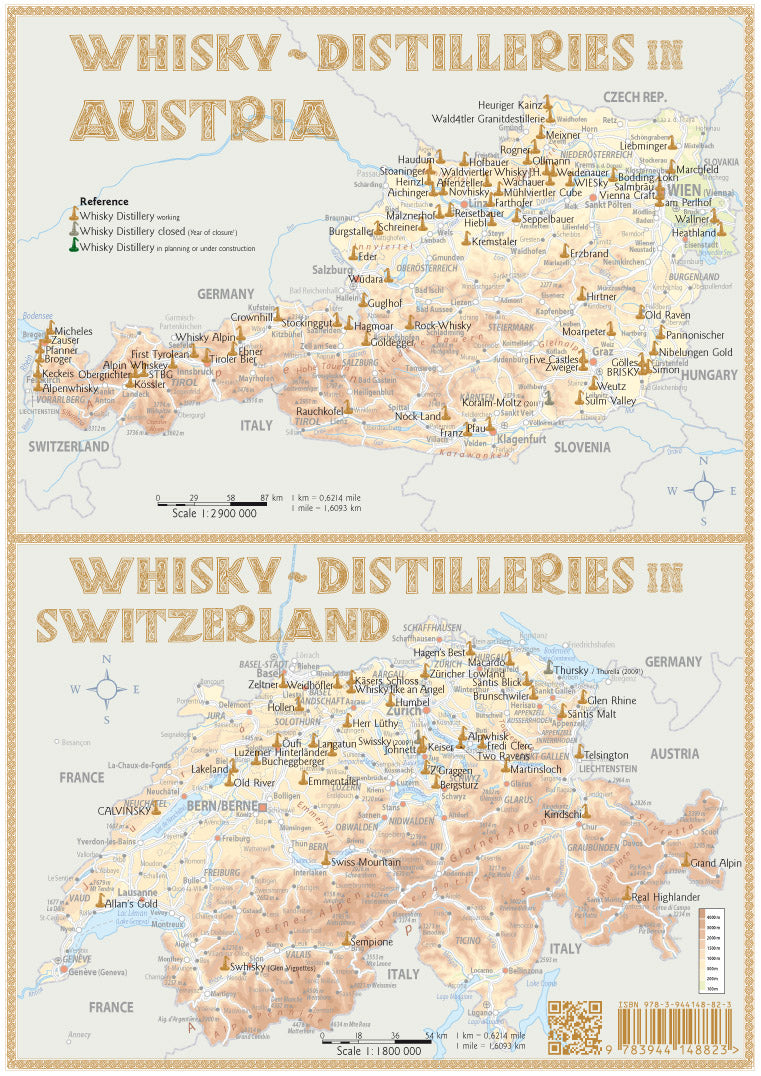 Whisky Distilleries Germany-Austria-Switzerland - Tasting Map